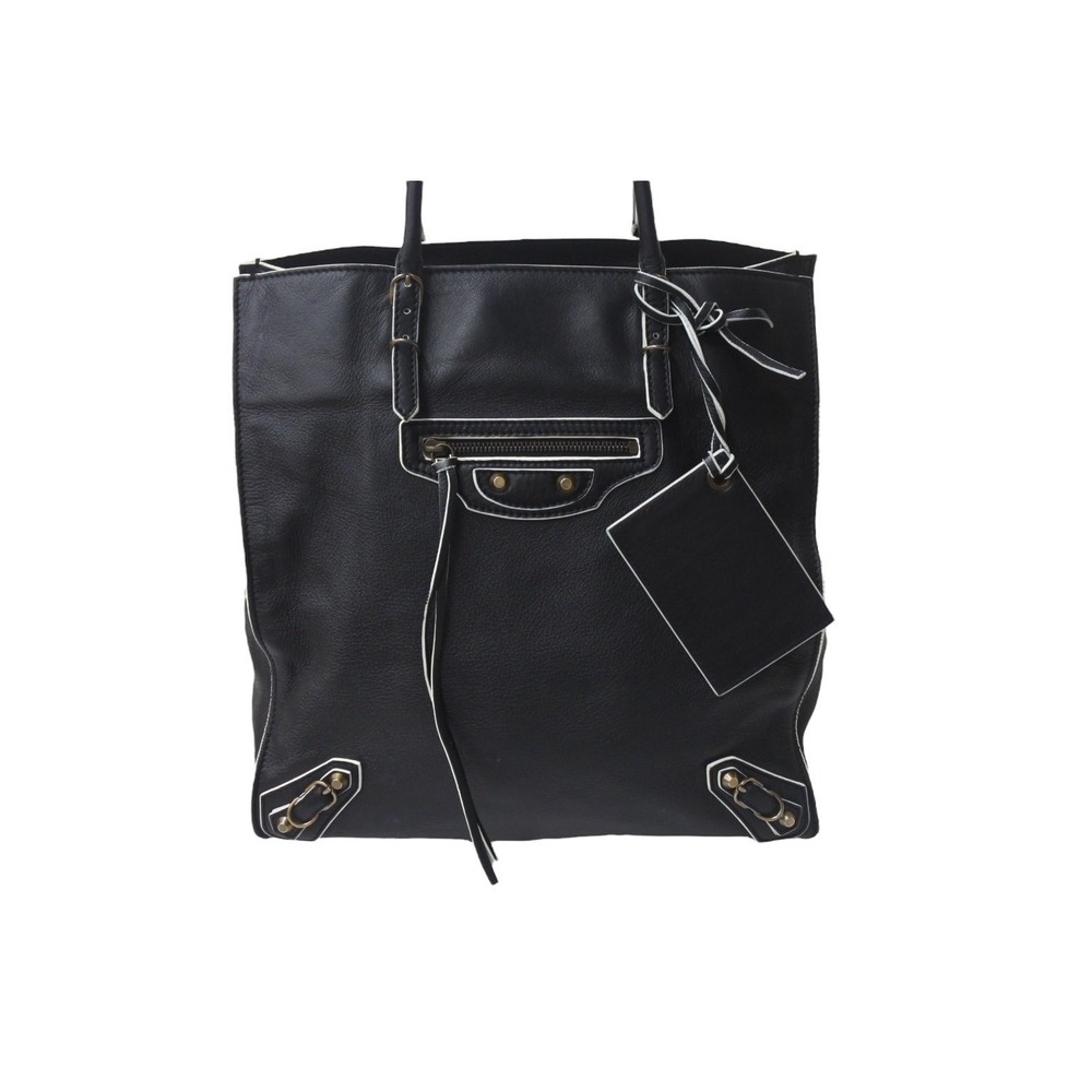 Balenciaga PAPER leather THE black white handbag